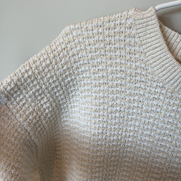 A.L.C Reese Pullover Sweater Medium Cream Beige Textured Neutral Wide Sleeve - Picture 4 of 12